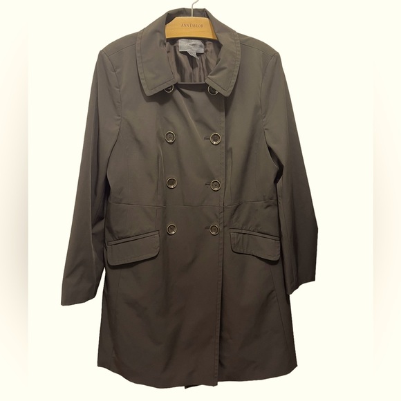 Ann Taylor Jackets & Blazers - Vintage Ann Taylor Chocolate Brown Nylon Trench Coat